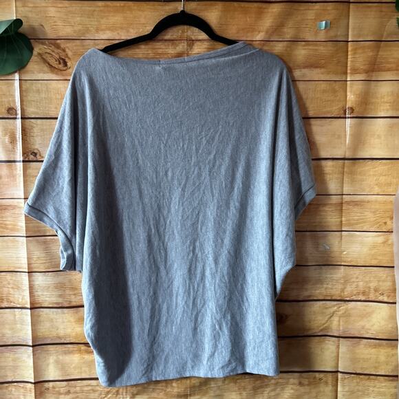 New Michael Stars Verna Dolman Sleeve Knit Top Women’s L Heathered Grey - Picture 5 of 5